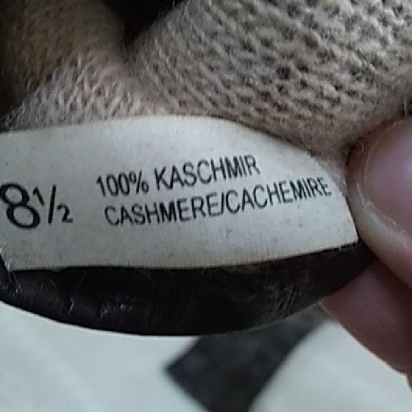 Nordstrom Brown Leather/ Cashmere Gloves - Picture 5 of 6